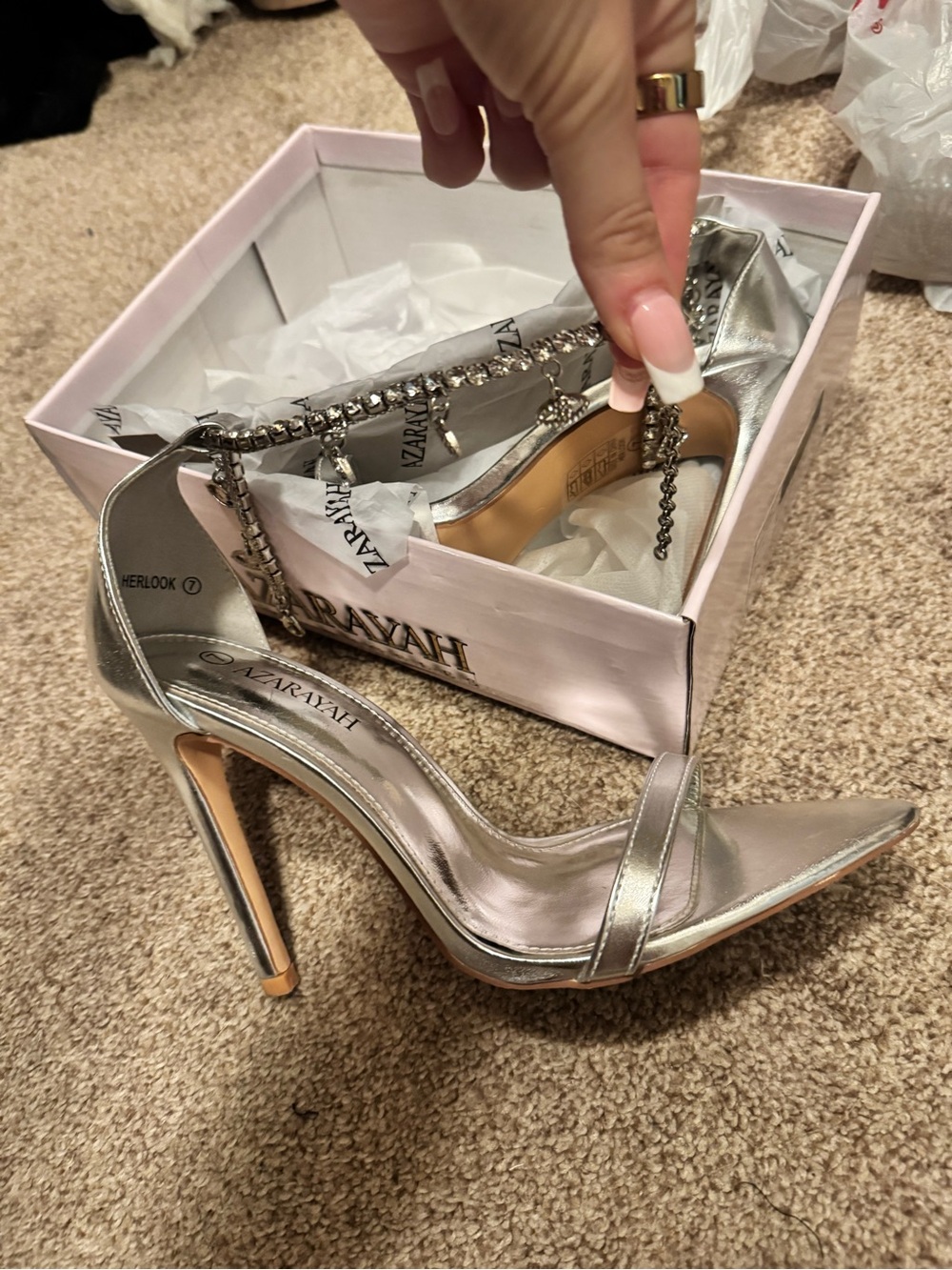 Azarayah silver heels